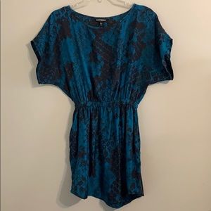 Express teal and black dress size XS